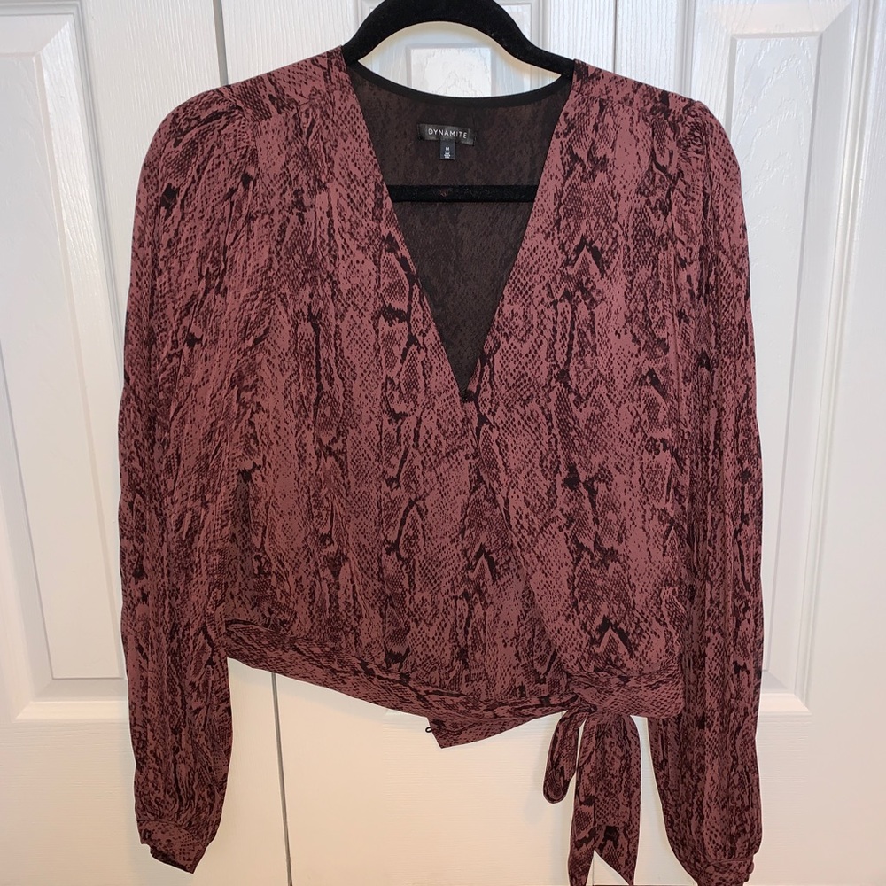 Snakeskin Wrap Blouse
